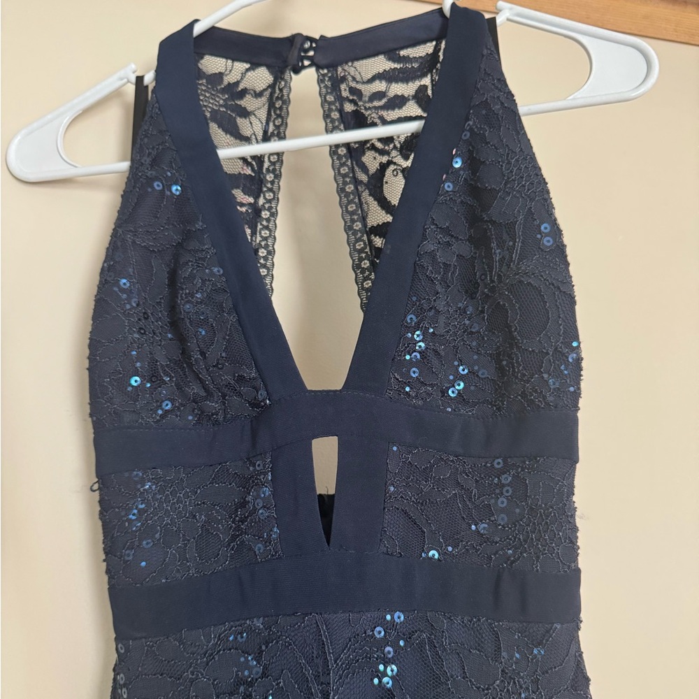 Blue with sequins formal dress size 1/2